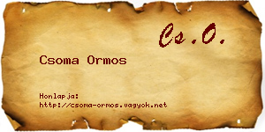 Csoma Ormos névjegykártya